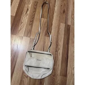 Givenchy Pandora Mini Crossbody Bag Cream White Crinkled Leather